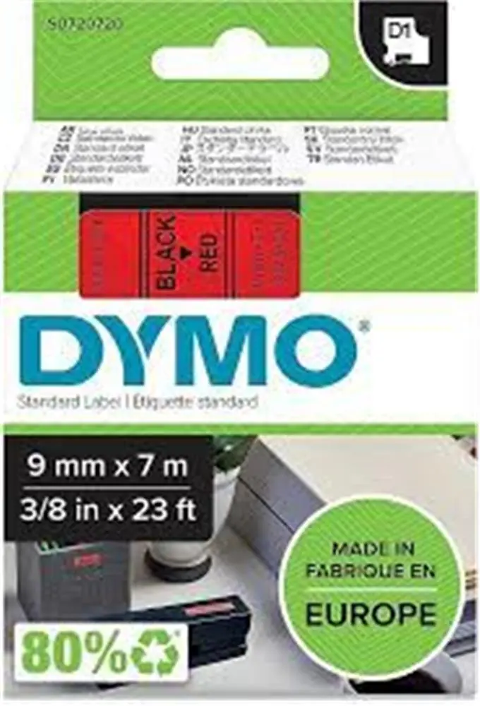 DYMO S0720720 D1 Yedek Şerit 9 mmx7mt Kırmızı-Siyah 40917 1