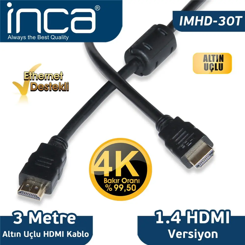 Inca IMHD-30T 3mt Hdmı-M-Hdmı-M Kablo 1