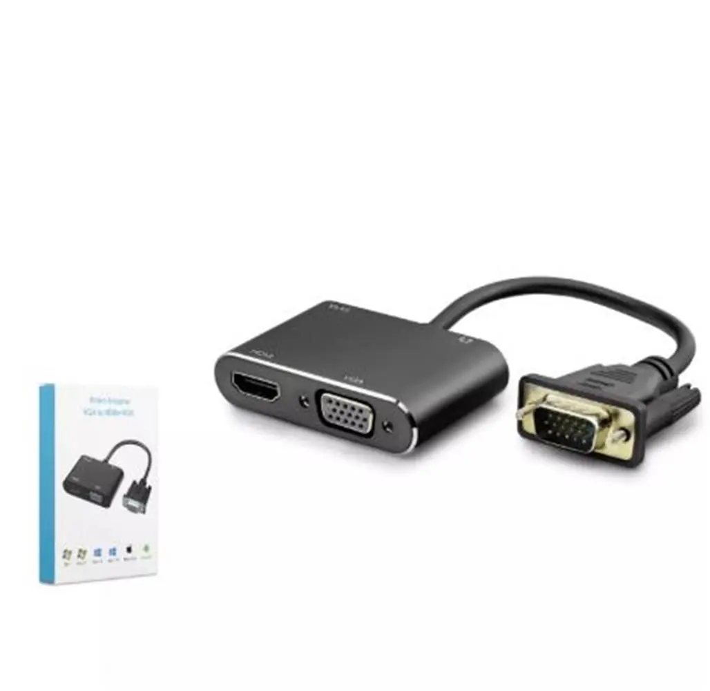 Hadron Hdx7821 Vga To Hdmi + Vga F Çevirici 1080P 22Cm Siyah 1