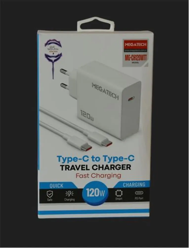 Megatech (MG-CH120WTT) 120W Type-C To Type-C Şarj Aleti