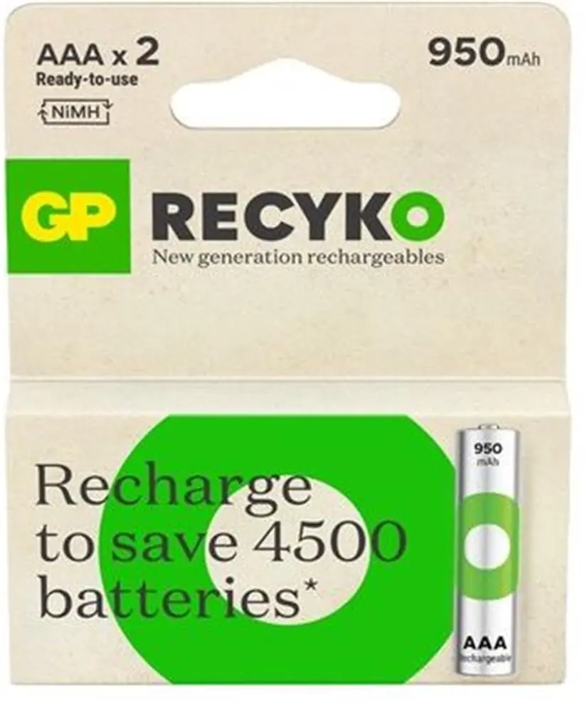 GP AAA 950 mAh Şarjlı İnce Kalem Pil 2'li Paket GP100AAHCEMTR-2GB 1
