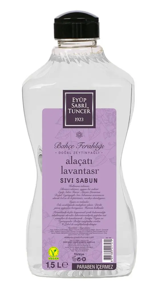 Eyüp Sabri Tuncer 1,5lt Alaçatı Lavantası  Sıvı Sabun Doğal Zeytinyağlı 1
