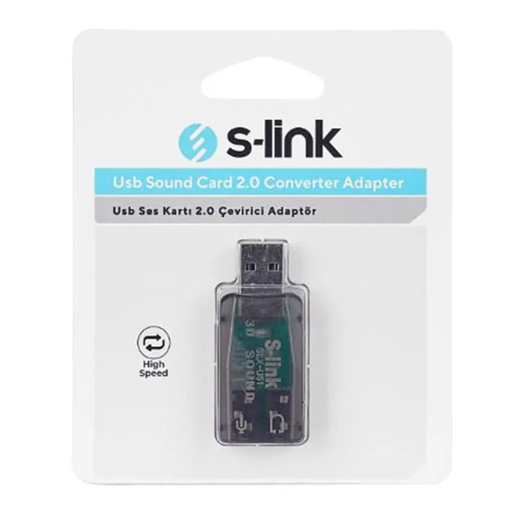 S-link SLX-U51 Usb Ses Kartı 2.0 Çevirici Adaptör 1