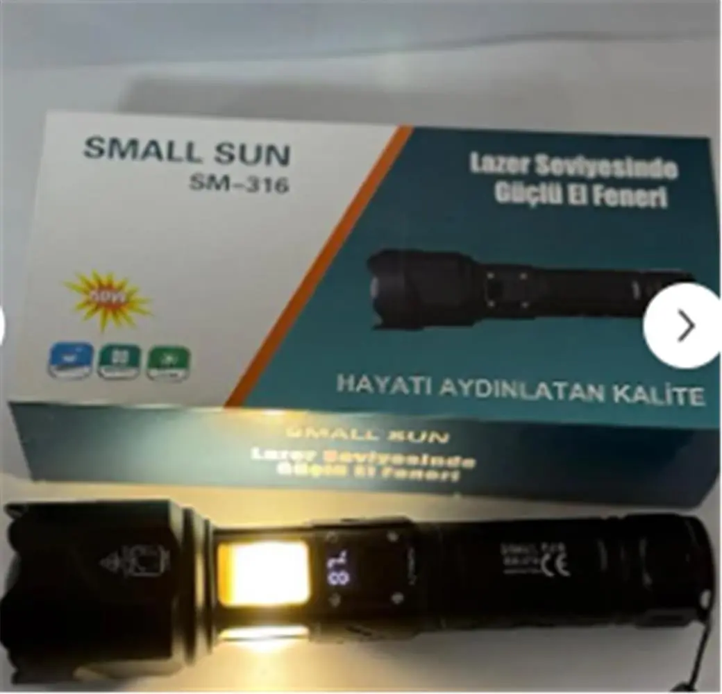 Small Sun SM-316 Metal Fener 50w Şarjlı Led Gösterge 5000Mah (25560 3 7v Lı-on Pil)