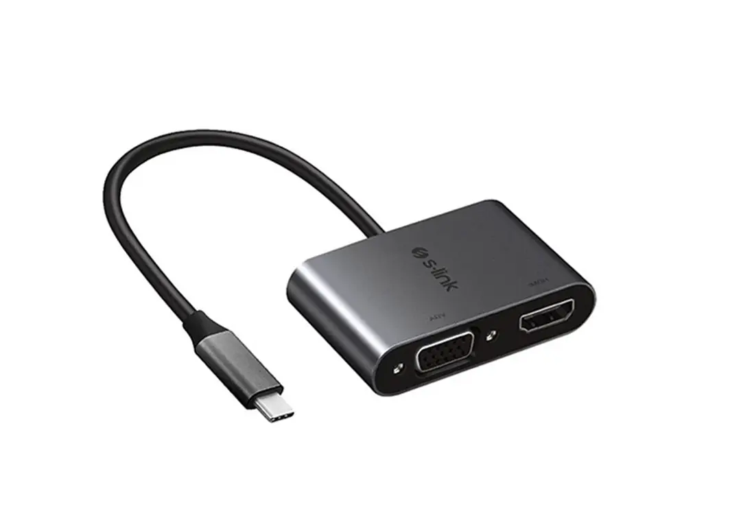 S-link Swapp SW-U516 4K@30Hz TypeC to HDMI + VGA Adaptör 1