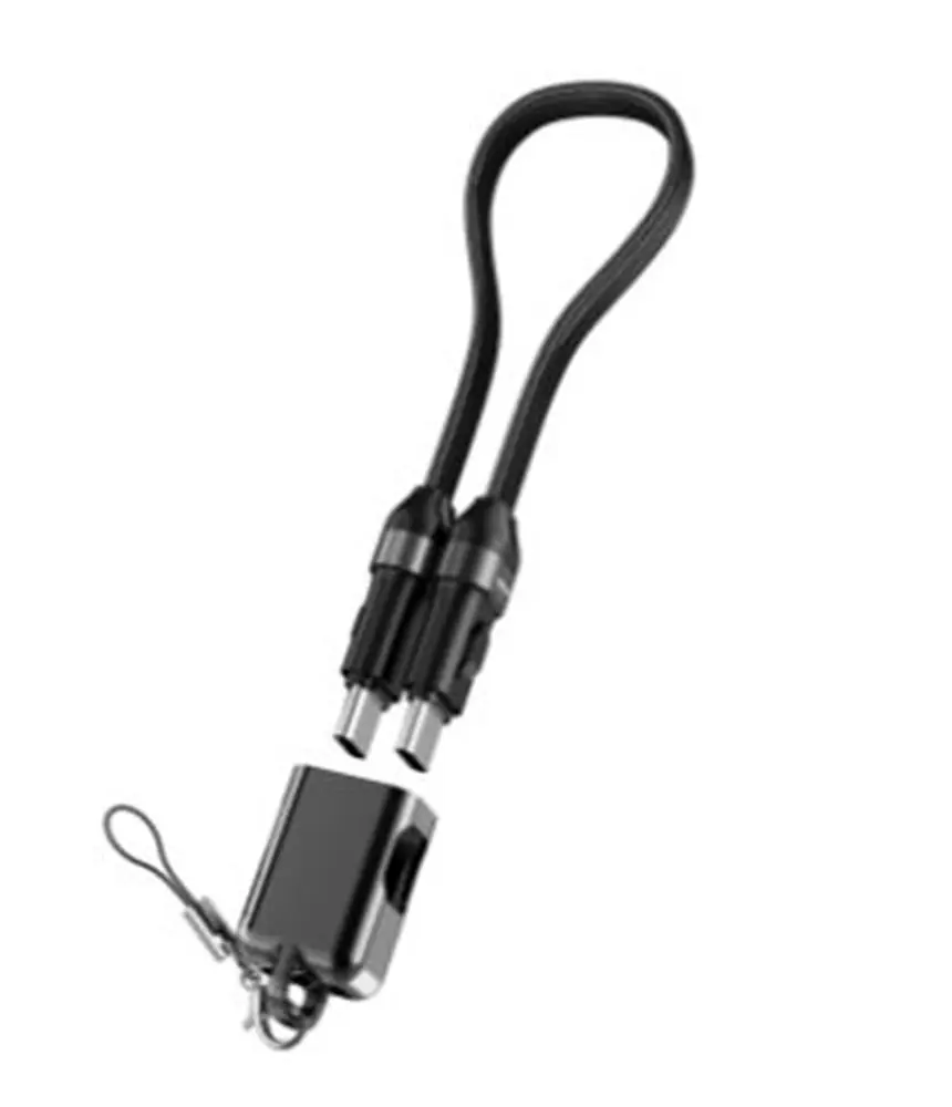 S-link Armor CC-020 60W 20 cm Type-C to Type-C  Örgülü Metal Başlıklı Siyah Şarj Kablosu 1