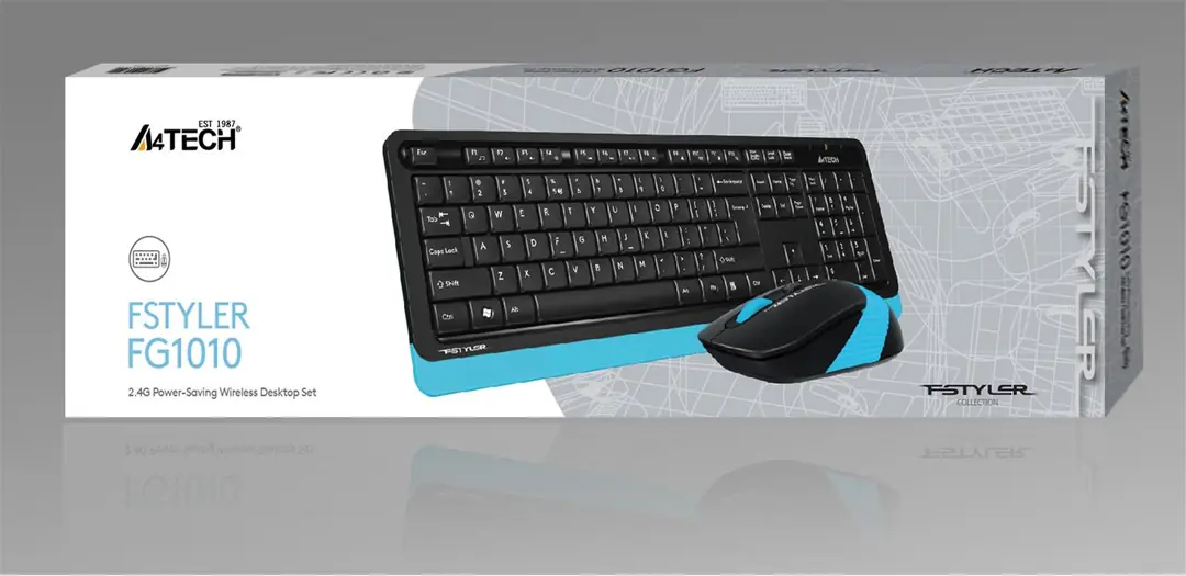 A4 Tech Fg1010 2.4G Mavi Q Fn-Mm Klv+Optik Mouse Set 1