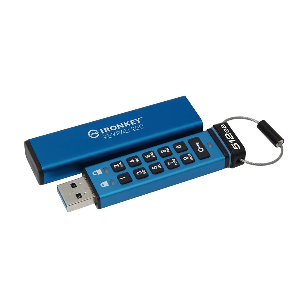 Kingston IKKP200-512GB 512GB IronKey Keypad 200, FIPS 140-3 Lvl 3 (Pending) Flash Bellek 1