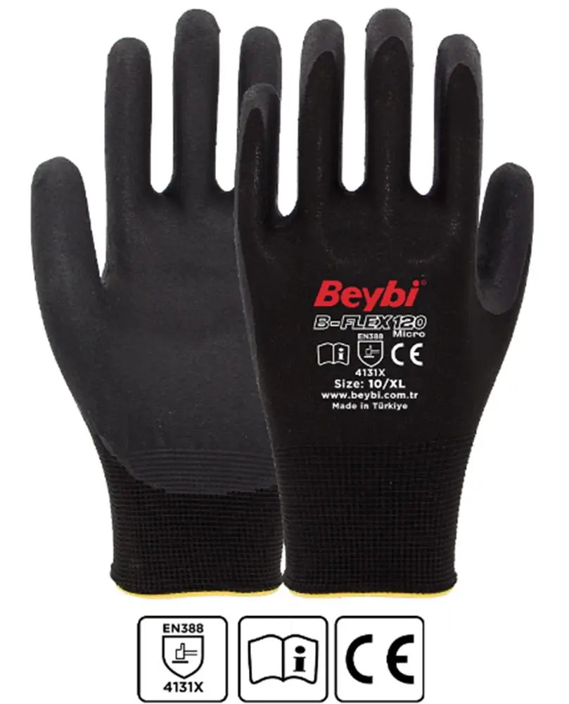 Beybi B-FLEX120 10Beden 12li Micro Köpük Nitril Eldiven (4131X) 1