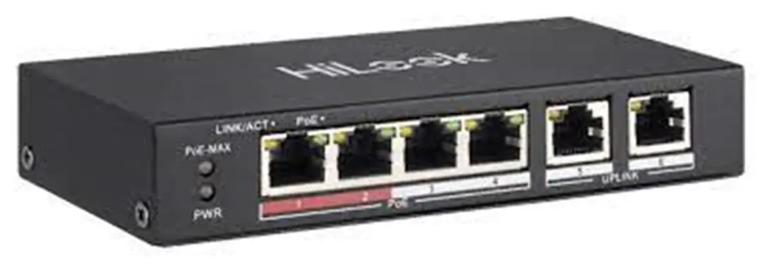 Hilook NS-0106P-35 4 Port PoE, 35W, +2 Port Megabit Uplink Switch 1
