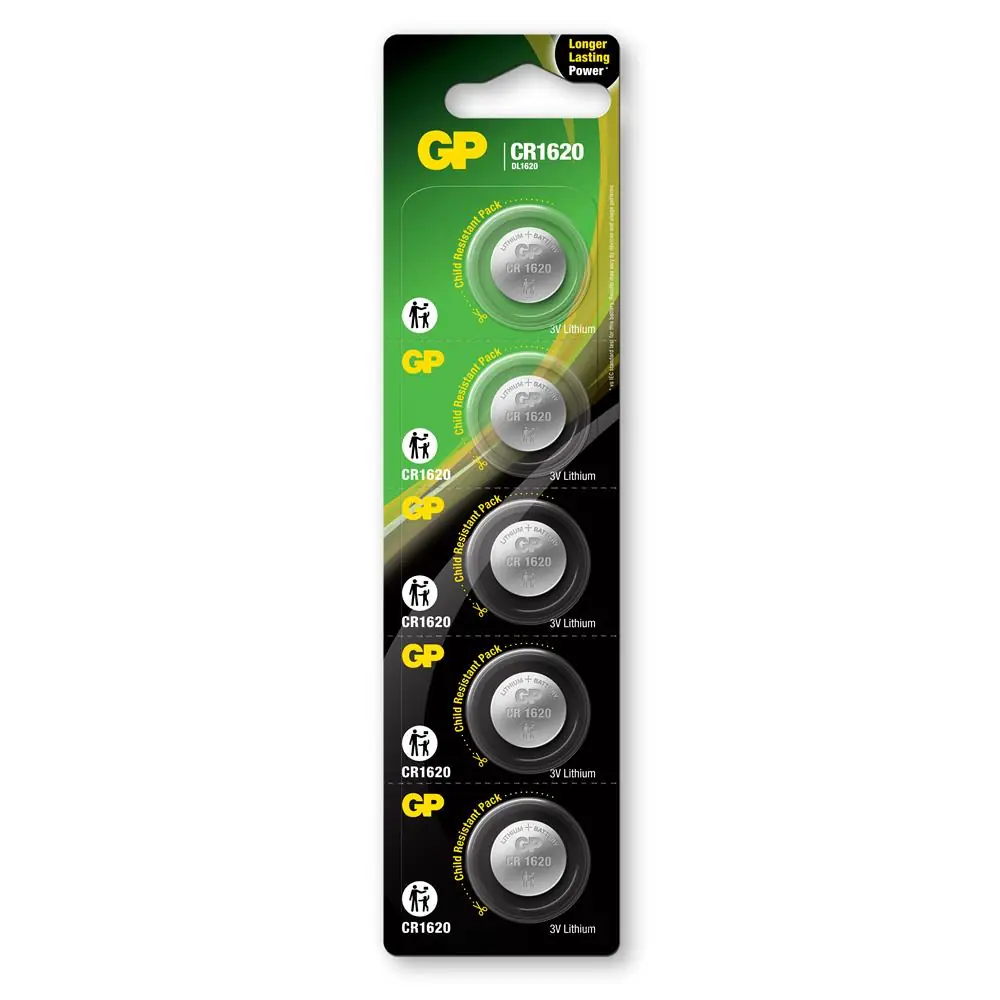 Gp CR1620-C5 3V Lityum Düğme Pil 5'li Paket 1