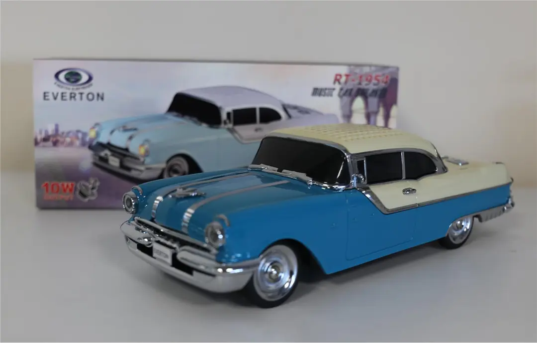 EVERTON RT-1954 Turkuaz Arabalı  Bluetooth Fm-Usb-Tf-Aux Şarjlı Nostaljik Radyo