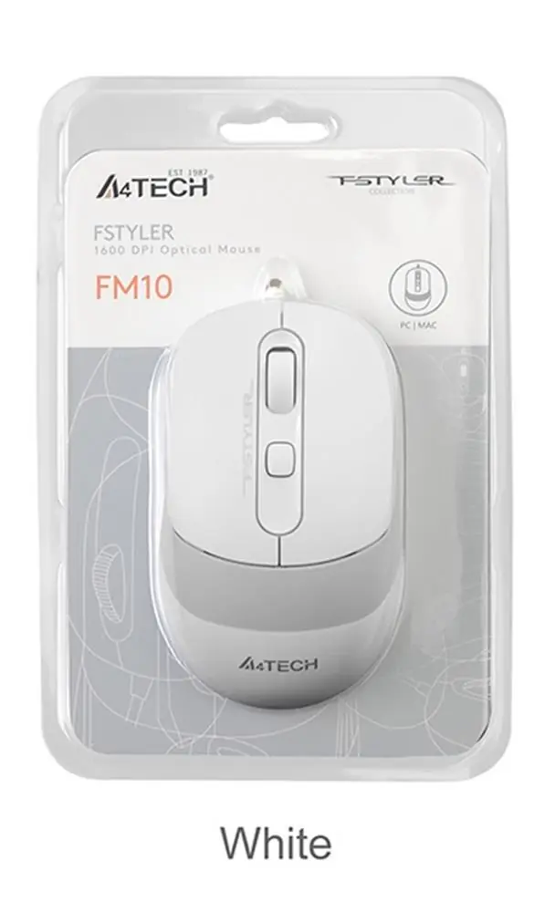 A4 Tech Fm10 Usb Fstyler Beyaz Optik 1600 Dpı Mouse 1