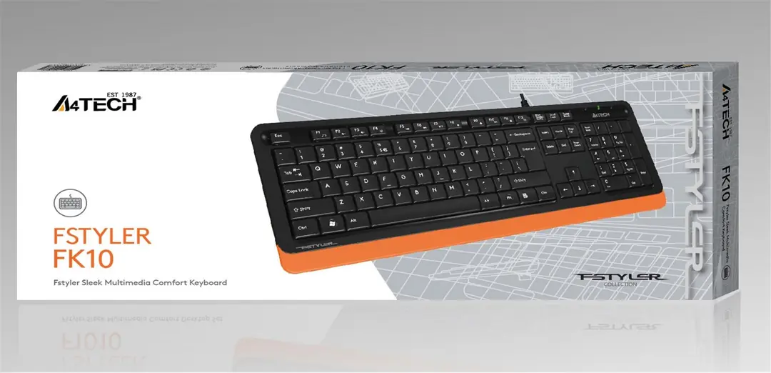 A4 Tech Fk10 Q Usb Fsytyler Turuncu Tr Fn-Mmedya Klavye 1