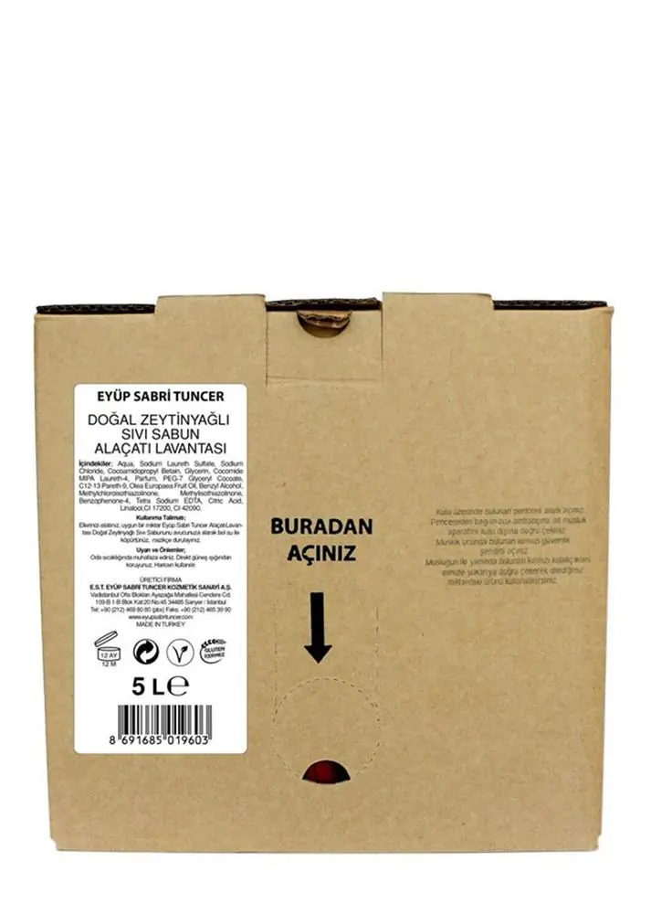 Eyüp Sabri Tuncer Zeytinyağlı Sıvı Sabun Japon Kirazı Çiçeği 5lt Bag In Box Endüstriyel 1