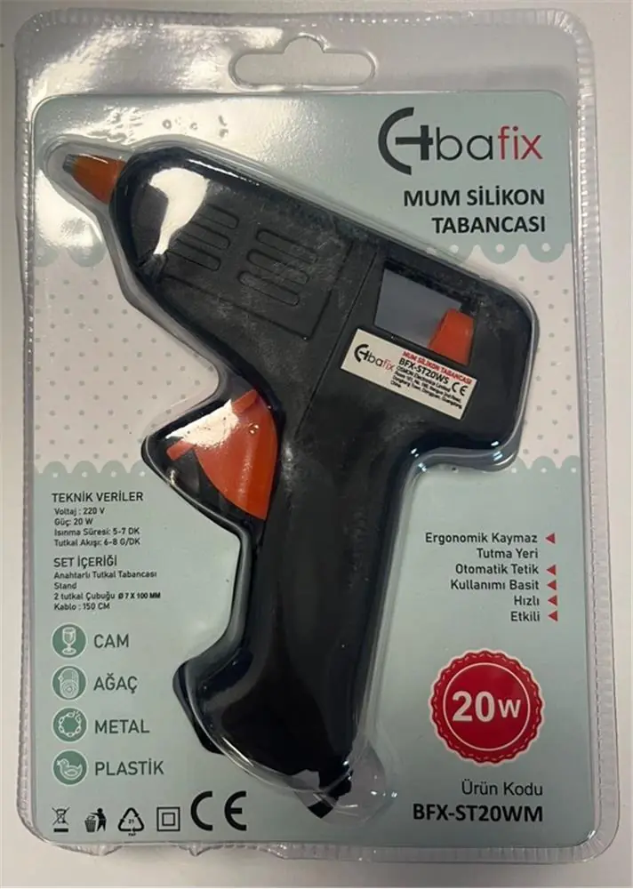 Bafix Mum Silikon Tabancası Siyah 20W