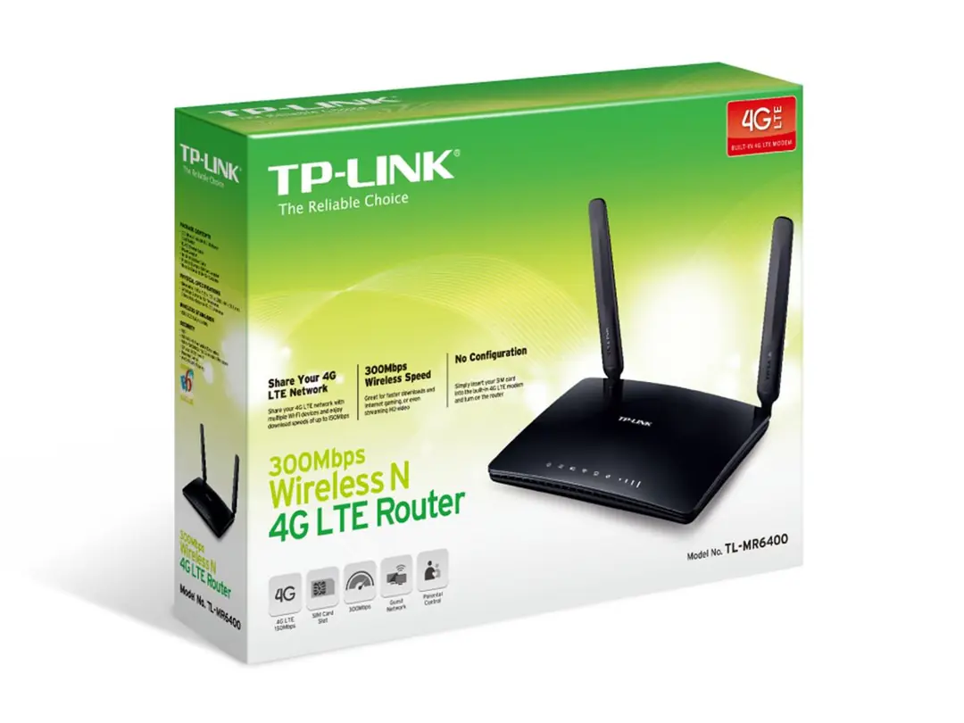 Tp-Link TL-MR6400 300 Mbps 4 Port 4G Kablosuz Router Sim Kartlı 1