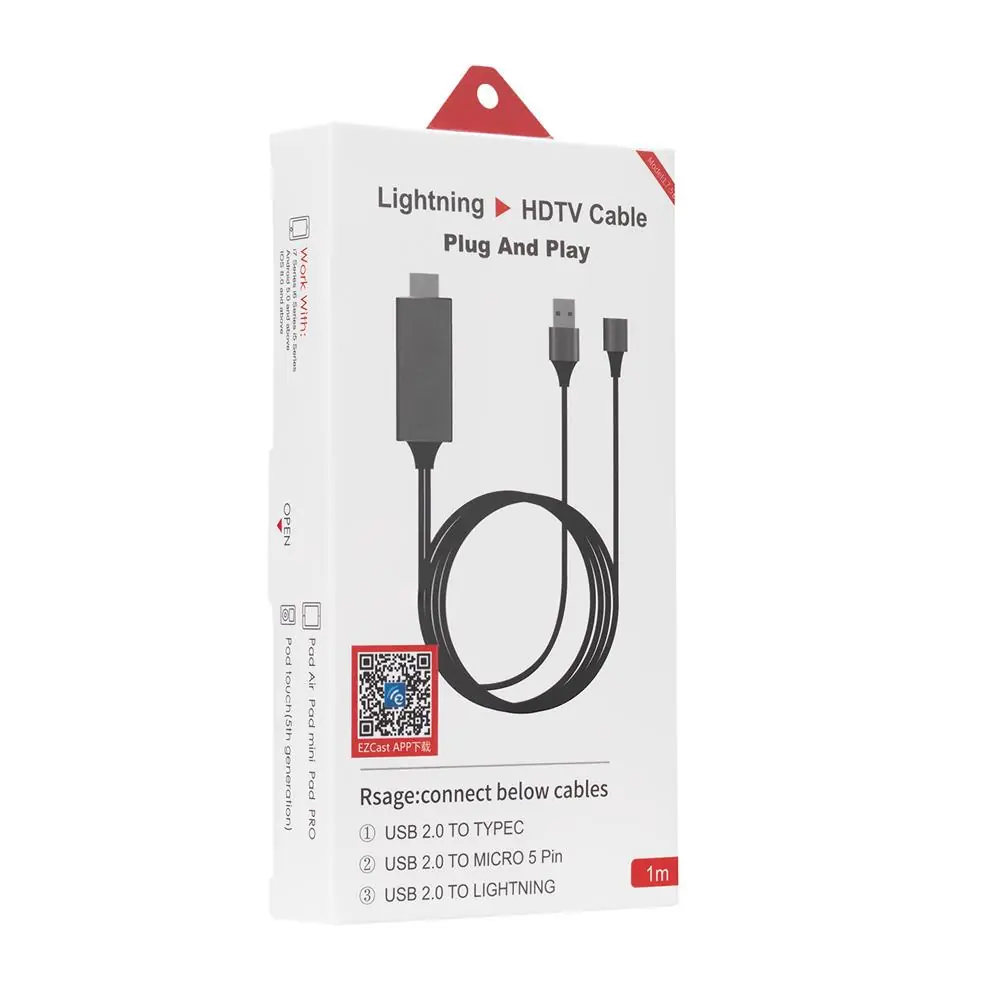 Hytech HY-XO54 Görüntü Aktarıcı Kırmızı-Siyah USB-F to HDMI 1m Mobil Telefon Uyumlu Kablo 1