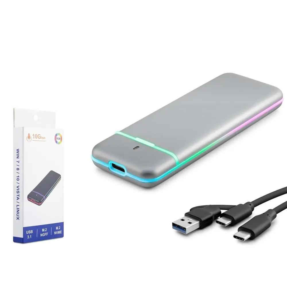 Hadron M2 Hdx1774 Ssd Kutu Type-C3.1 + Usb3.0 Nvme + Ngff M2 Chip Rtl9210B Gri 1