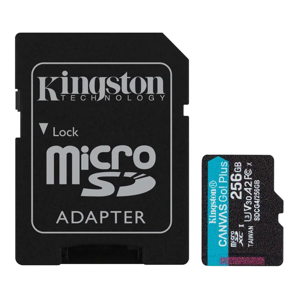 Kingston SDCG4-256GB 256GB microSDXC Canvas Go Plus Gen4 200MB-s A2 U3 V30 Card + ADP Hafıza Kartı 1