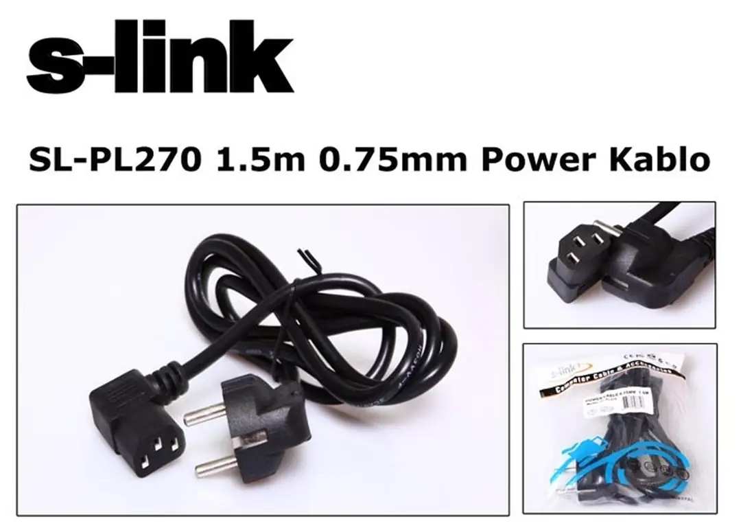 S-link  SL-PL270 1.5mt 0.75mm L Power  Elektrik Kablosu 1