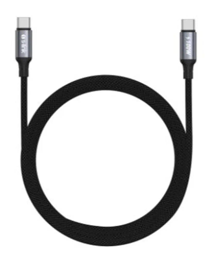 S-link Armor CC-0100 100W 1.2m Type-C to Type-C PD Örgülü Metal Başlıklı Siyah Hızlı Şarj Kablosu 1