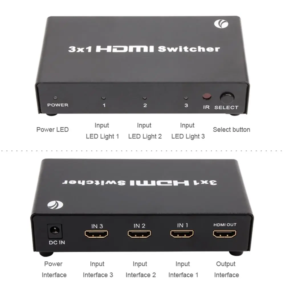 Vcom DD433 3-1 Port 1.4V 3D Metal Hdmi Switch 1