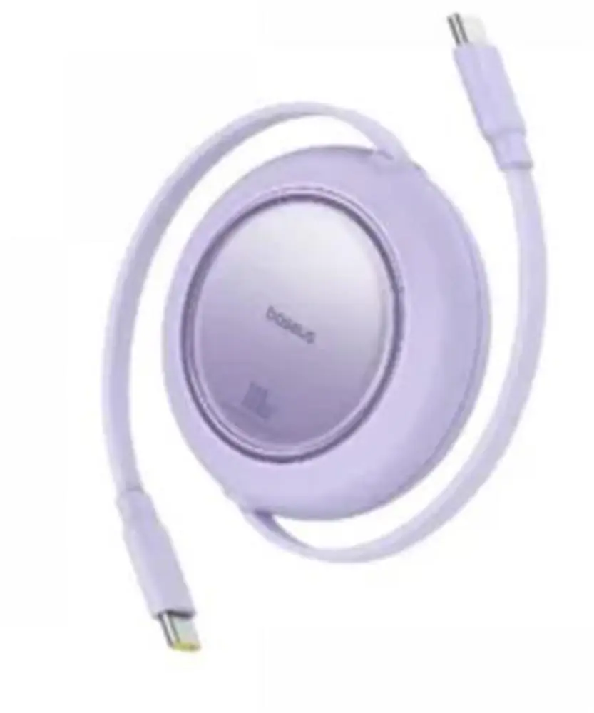 Baseus P10364500213-00 Free2 Pull Mini Kablolu USB-C 100W 2M Mor Şarj Kablosu 1