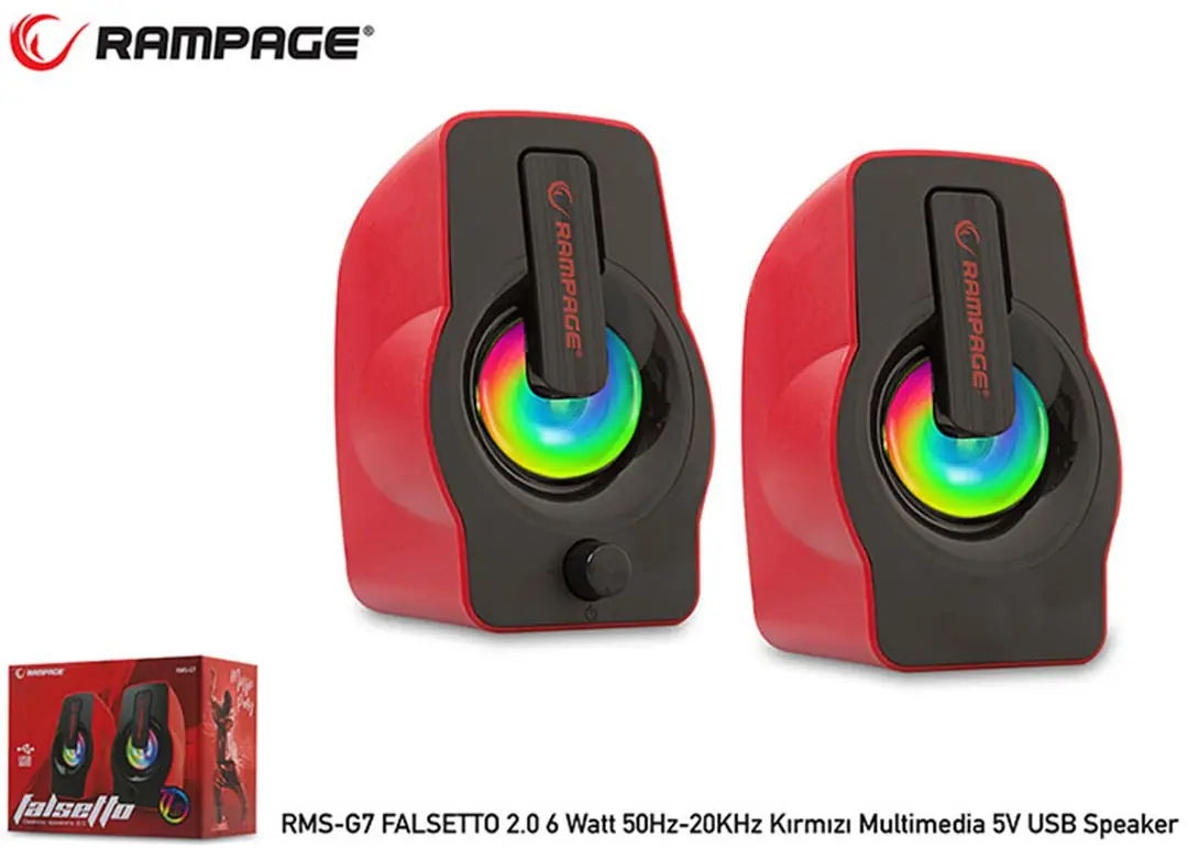 Rampage RMS-G7 Falsetto 2.0 6 Watt Kırmızı 5v Usb 1
