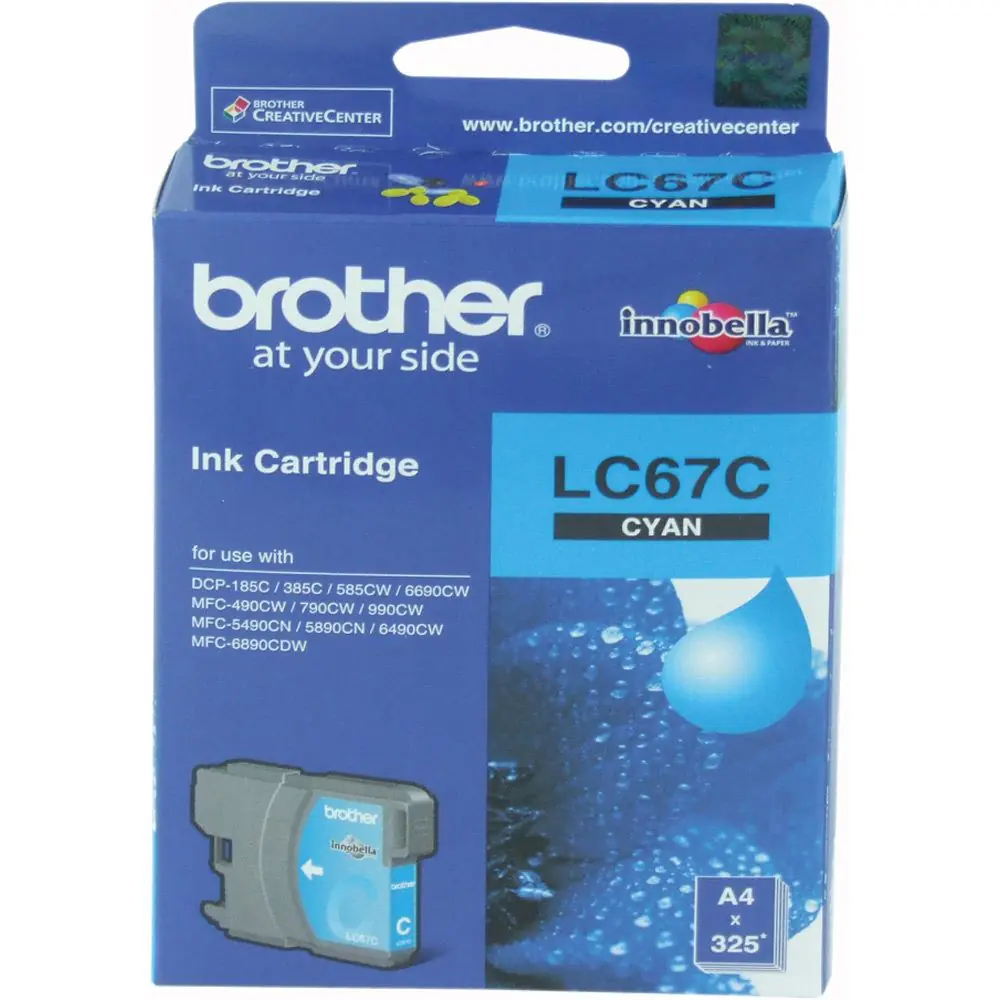 Brother LC-67C Cyan Mavi 325 Sayfa Kartuş DCP-185-385 MFC-490-615-790-795-990-5490-5890-6490-6890 1