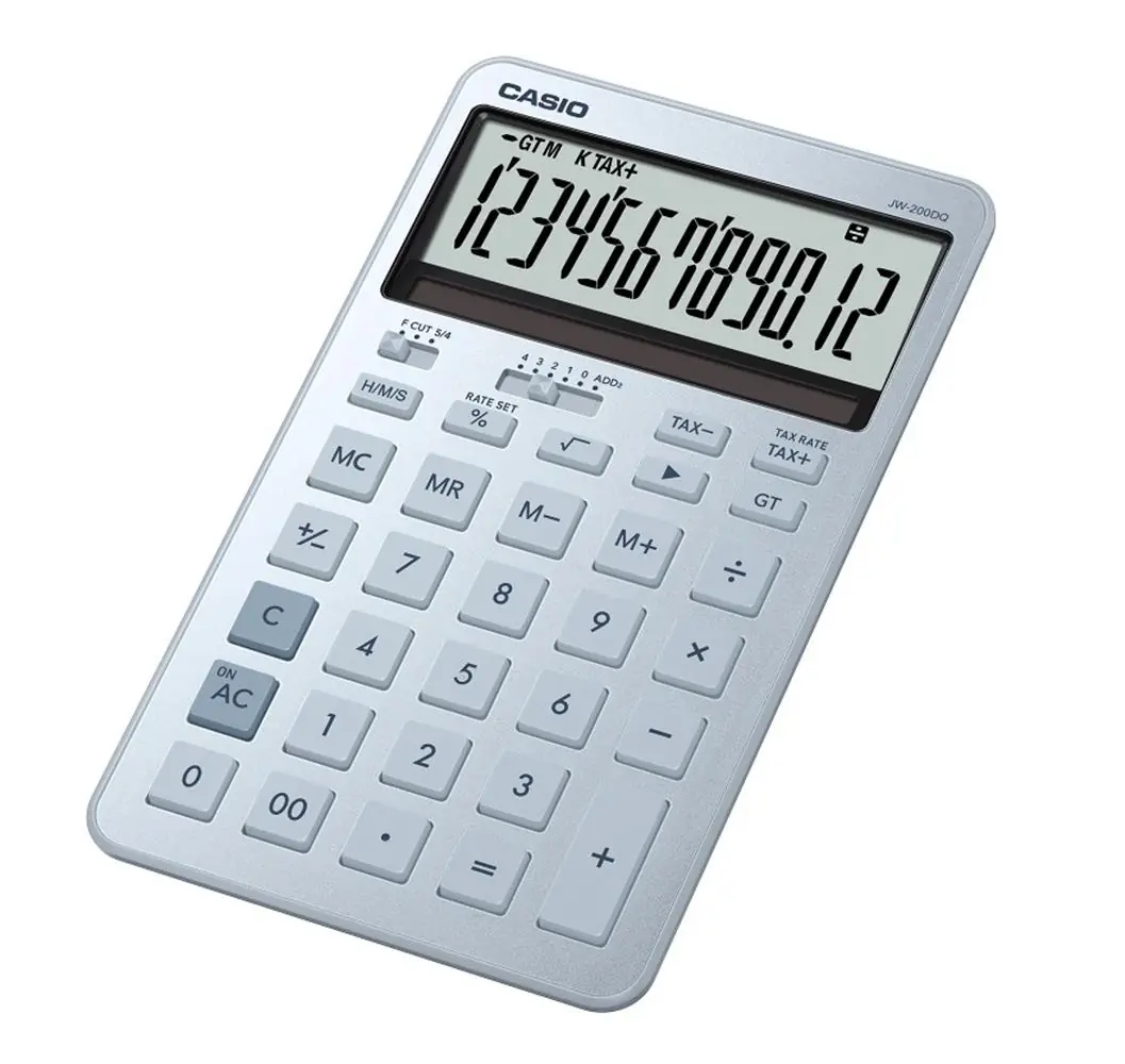 Casio JW-200DQ-BU12 Hane Buz Mavisi Masa Üstü Hesap Makinesi