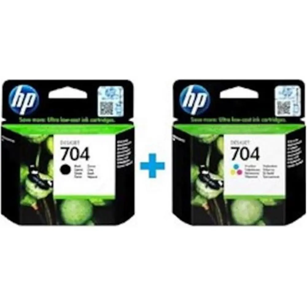 HP CN692AE + CN693AE 704  Siyah + Renkli Kartuş Seti 1