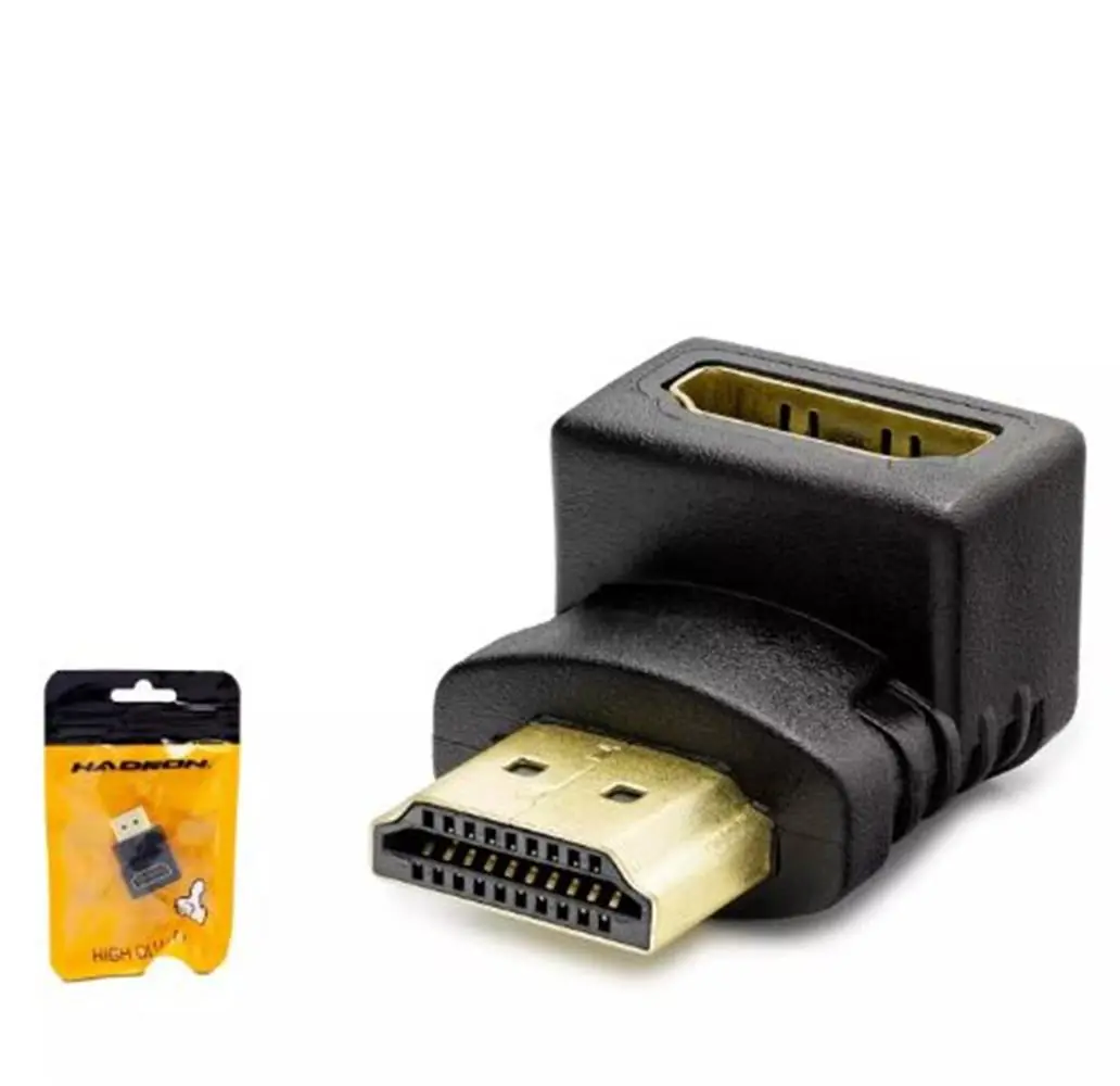 HADRON HDX1258 HDMI (M) TO HDMI (F) ADAPTÖR L TİP SİYAH 1