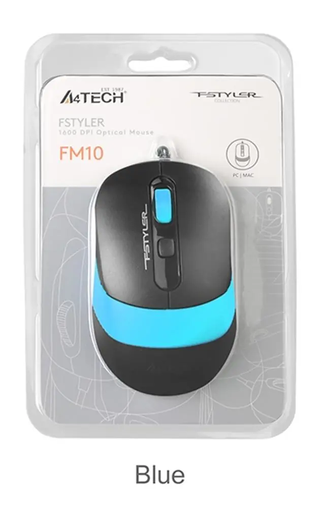 A4 Tech Fm10 Usb Fstyler Mavi Optik 1600 Dpı Mouse 1