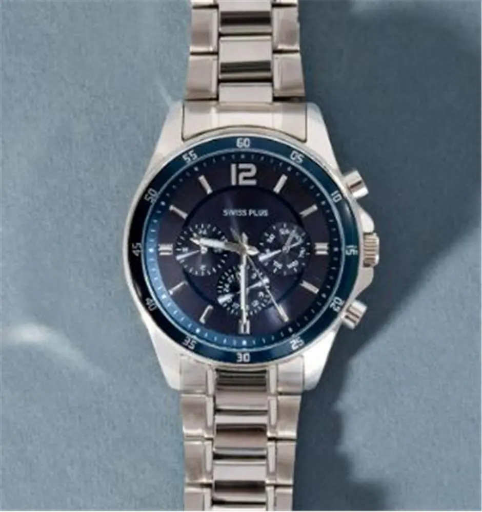 Swiss Plus Man Watch Basic Seri Model-8 ST3516AGS Lüx Blue-Silver