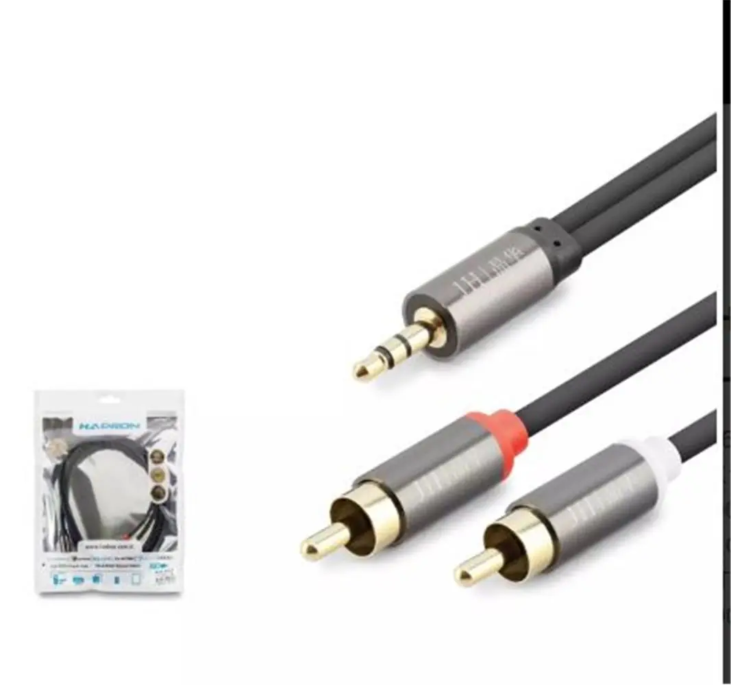HADRON HDX1067 1.5M  3.5MM TO 2RCA KABLO 2LINE GOLD  SİYAH 1