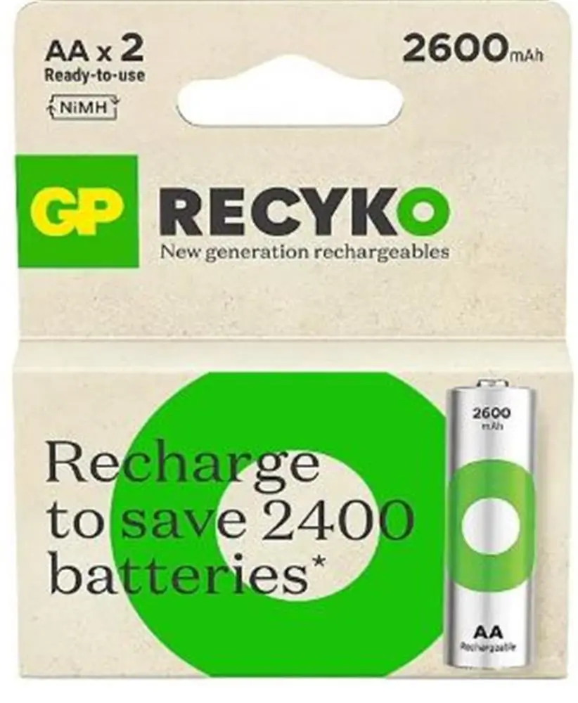 GP AA 2600 mAh Şarjlı Kalem Pil 2'li Paket GP270AAHCEMTR-2GB 1