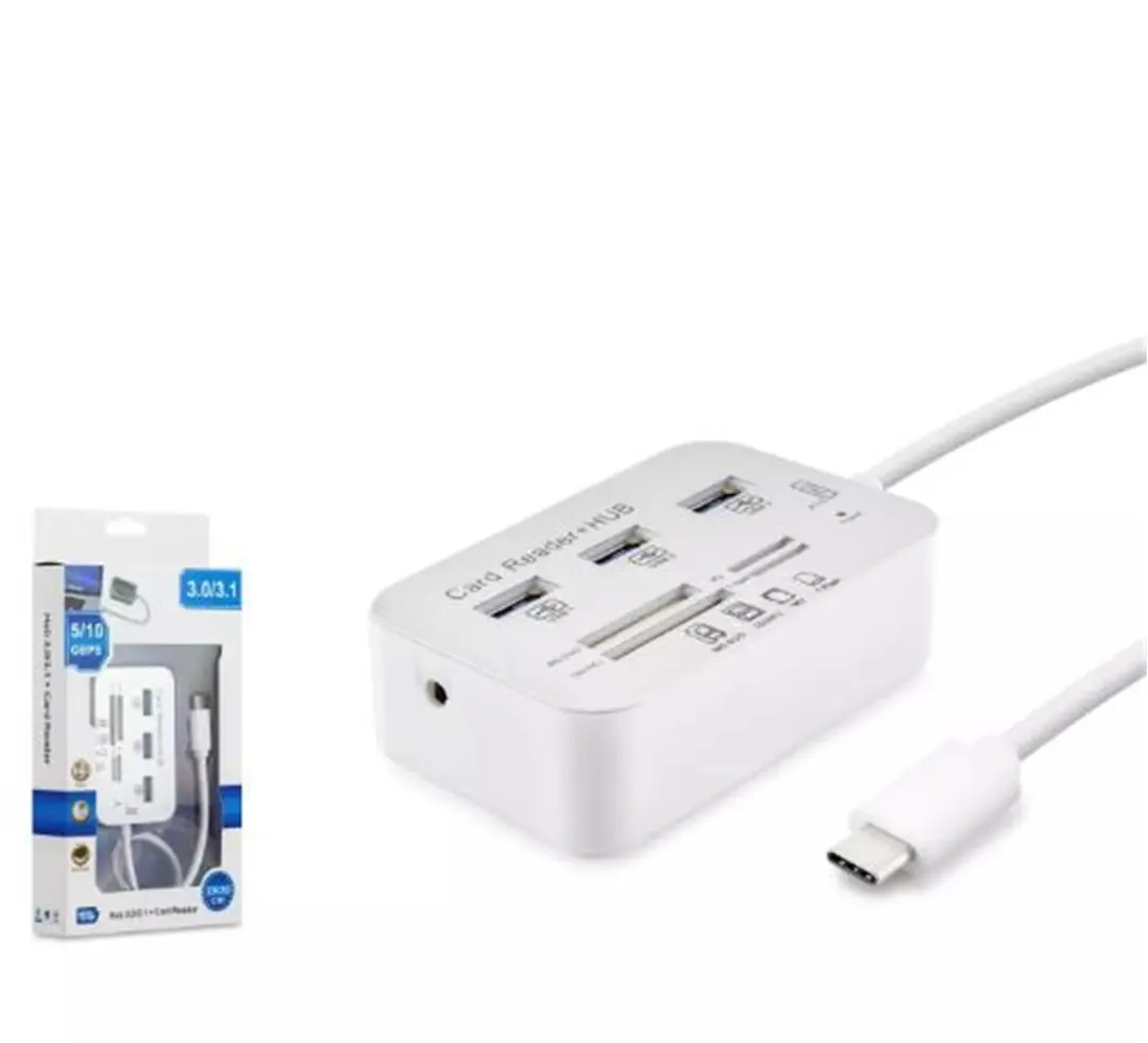 HADRON HDX7029 TYPE-C HUB COMBO 3-USB3.0 + MS + SD + M2 + TF 20CM 7IN1 BEYAZ 1