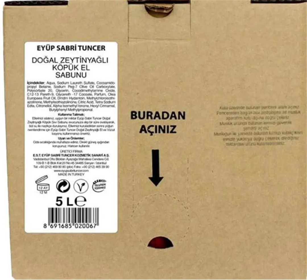 Eyüp Sabri Tuncer Zeytinyağlı Sabun 5lt Bag In Box Endüstriyel 1