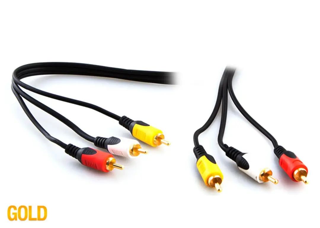 S-link SL-RCA10 3RCA To 3RCA 10m Gold Kablo 1