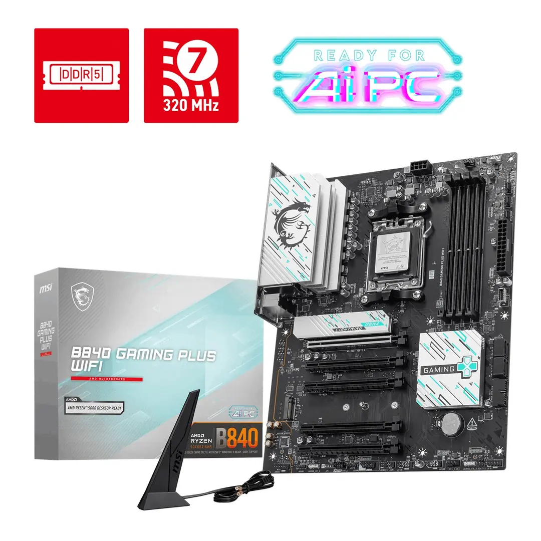 Msı B840 Gaming Plus Wifi 8000MHz (OC) DDR5 Soket AM5 M.2 HDMI ATX Anakart