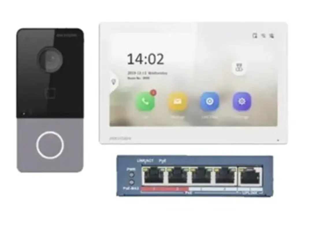 Hikvision DS-KIS213 7" 4 Tellli Analog Vİdeo İnterkom Kit 1