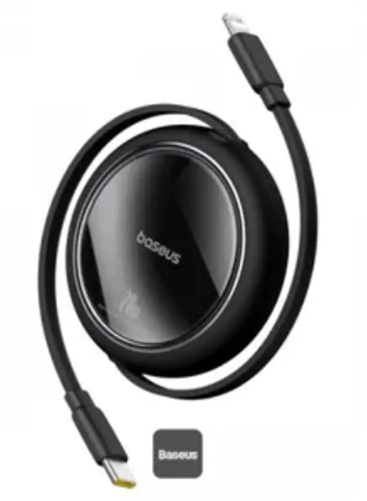 Baseus P10364501111-00 Free2Pull Makaralı Şarj Kablosu USB-C-Lightning 20W 1m 1