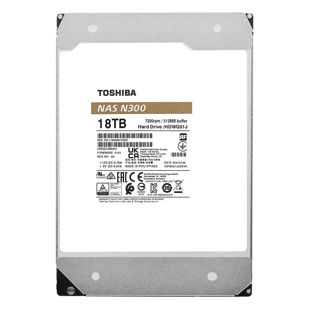 Toshiba 18TB N300 MN11ACA18TS 7200 Rpm 512MB Sata-3 Nas Diski
