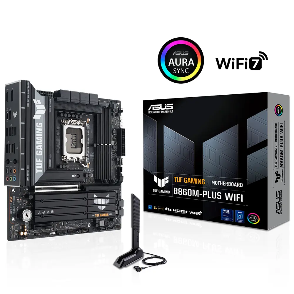 Asus TUF Gaming B860M-PLUS WIFI 8800MHz OC DDR5 Soket 1851 M.2 USB4 HDMI DP mATX Anakart