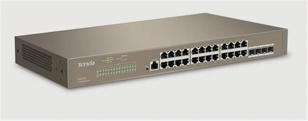 Tenda TEG3328F 24 Port 10-100-1000 Switch 4 Port SFP L2 Çelik Kasa Rack Mount 1