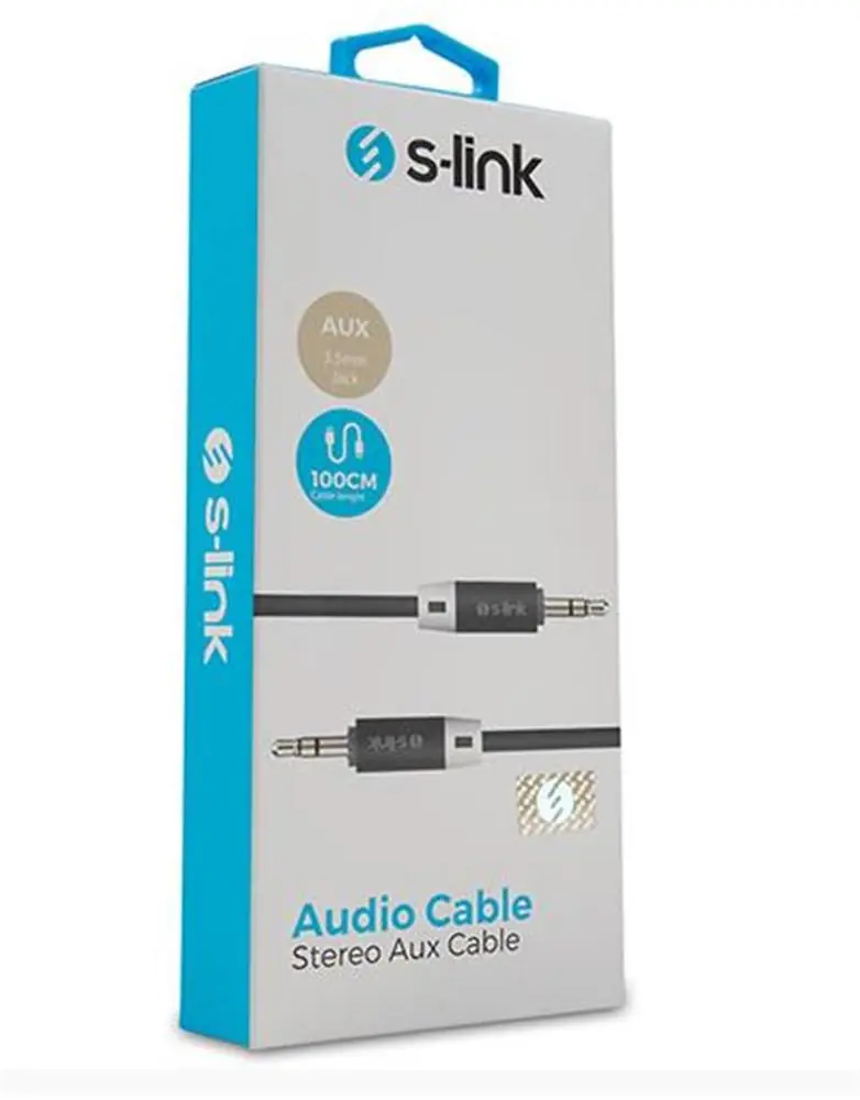 S-link SL-SP70 1m Siyah 3.5mm Stereo Ses Kablosu 1