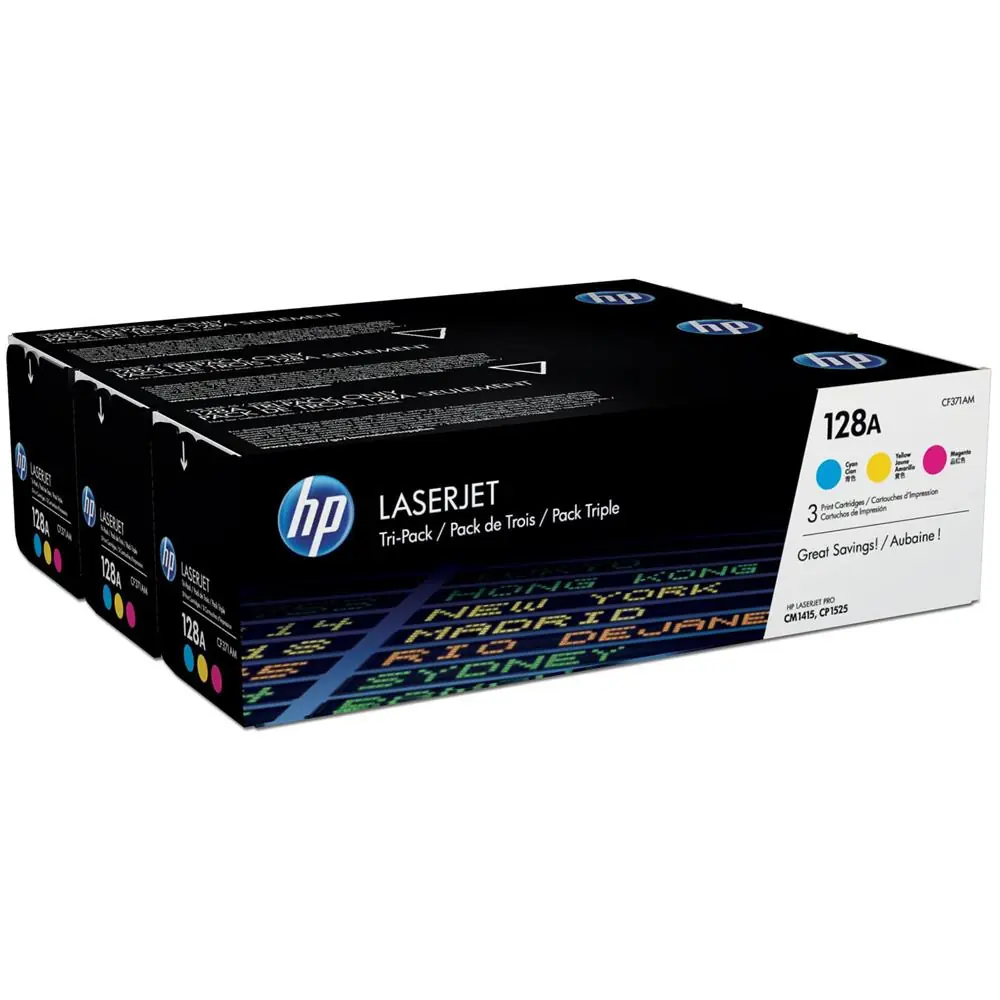 HP 128A Mavi-Kırmızı-Sarı 3lü Takım Toner CF371AM CE321A-CE322A-CE323A 1