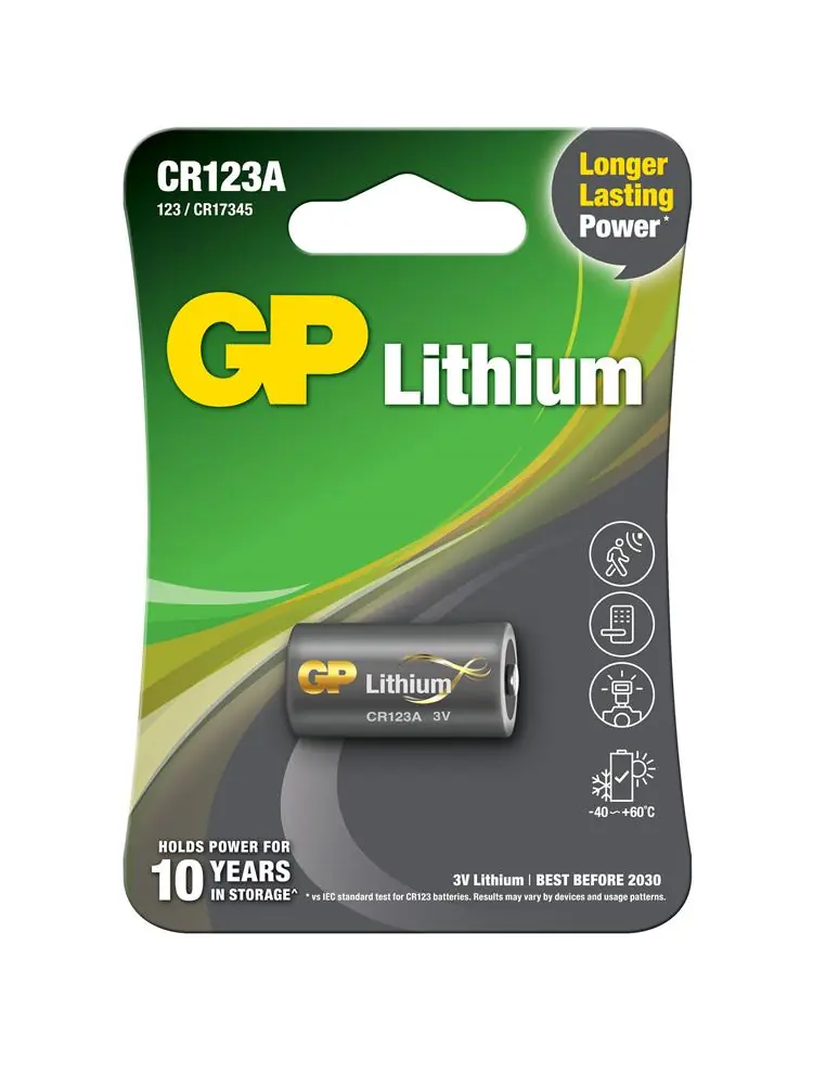 GP CR123A 3V Lityum Tekli Paket Pil (GPCR123A-U1) Fotoğraf Makinesi Pili 1