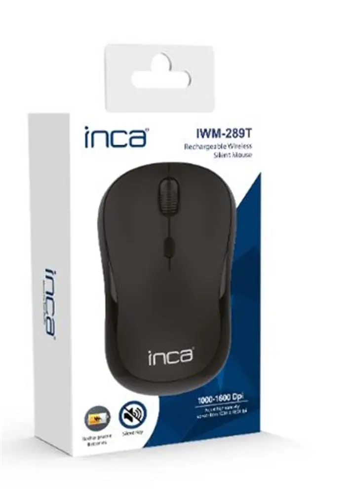 INCA IWM-289T Wireless +Şarjlı Sessiz Mouse Siyah 1